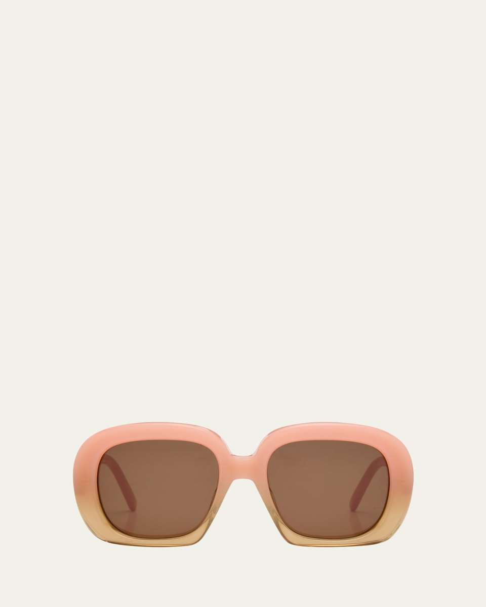 Gradient Curvy Acetate Square Sunglasses